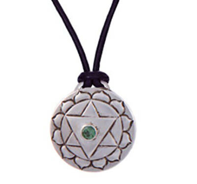 Heart Chakra Amulet with cord - Silver